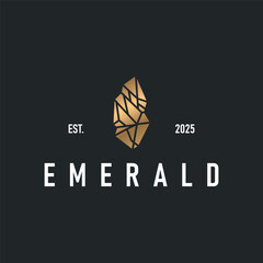 luxury jewelry design with gemstone logo concept, luxury diamond stone templet brand product concept with simple vintage concept