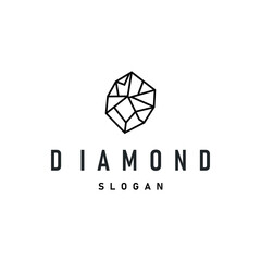 luxury jewelry design with gemstone logo concept, luxury diamond stone templet brand product concept with simple vintage concept