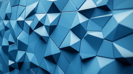Fototapeta premium Abstract Geometric Blue Wall Design blue background