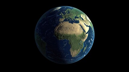 Fototapeta premium Realistic depiction of planet earth from space.