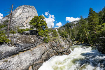 Yosemite National Park Vernal Falls, Nevada Falls, Emerald Pool, Mist Trail, and Charles Point in...