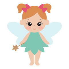 Cute little  garden fairy  vector cartoon illustration