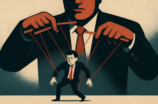 Boss Manipulation Concept Depicting Toxic Leadership and Power Abuse