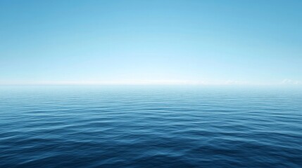 Fototapeta premium Serene Ocean View: A Vast Blue Landscape blue background