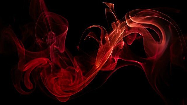 黒背景に漂う赤い煙