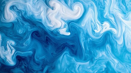 Obraz premium Stunning Blue and White Abstract Marbling Art blue background