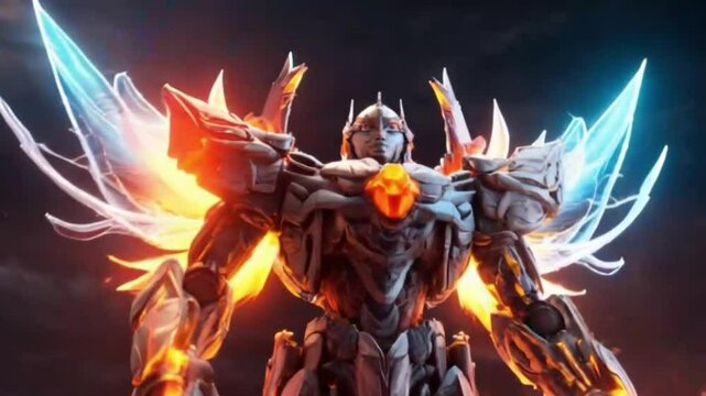 Transform robot machine battle  ,ai generative