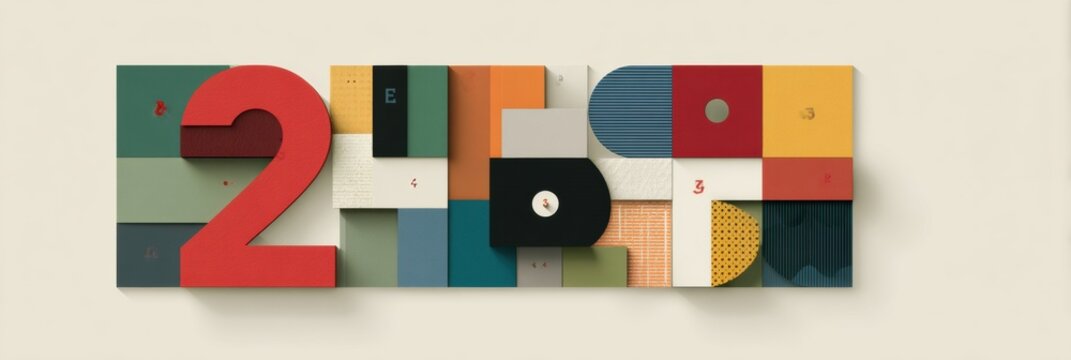 Geometric Block Shapes Featuring Numbers in a Clean Design to Convey a Modern Message
