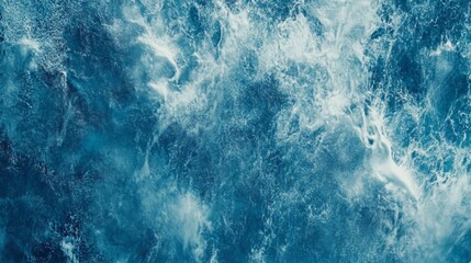 Deep Ocean Waves: A Dramatic Underwater Scene blue background