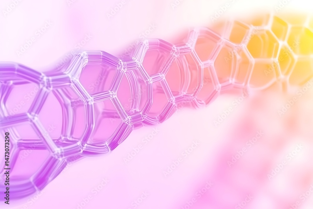 Poster geometric cellular structure with a vibrant gradient, an abstract design