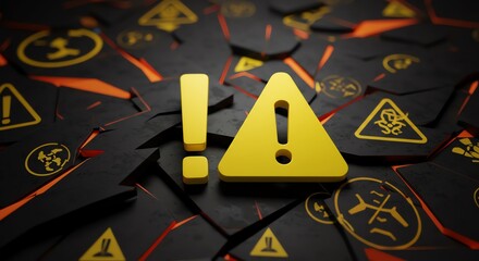 Warning signs background attention danger concept