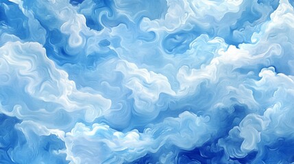 Obraz premium Abstract Blue Sky with Swirling Clouds blue background