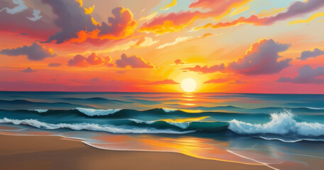 Obraz premium sunset art