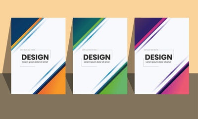 Creative Abstract Background Templates for Business Flyers and Covers . Modern Abstract A4 Background Layout with Diagonal Color Accents – Set of 3