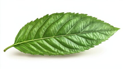 Obraz premium Fresh fern leaf isolated on white background with bright studio lighting high detail nature botanical stock photo