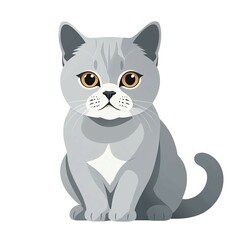 Fototapeta premium 可愛いブリティッシュショートヘアのイラスト