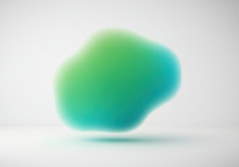 Green and blue sphere on white background.