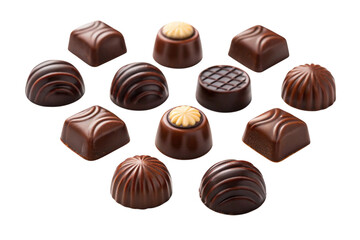 Fototapeta premium chocolate candies isolated on white background