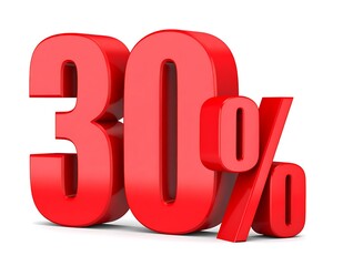 Thirty Percent Off Sale Red Discount Offer Promotion Deal