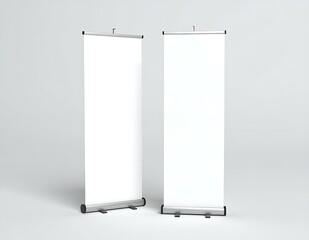 Blank White Roll Up Banner Stands, Exhibition Display, Trade Show