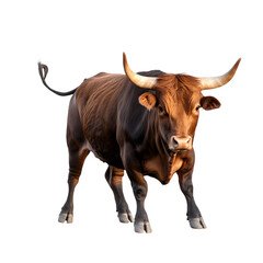 black bull on isolated a white background. Ai Generated Images
