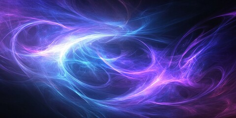Abstract blue and purple swirl energy background with fractal light texture and dynamic motion. Vivid fluid digital concept art.