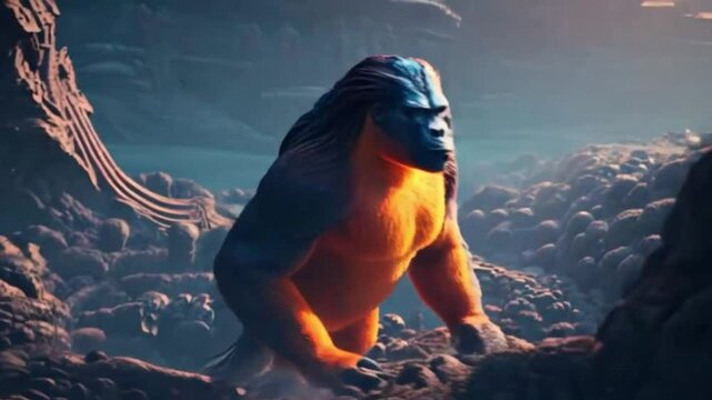 Apes gorillas kingkong , ai generative