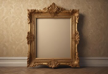 Intricate vintage frames adorn luxurious damask  ,  ornate,  classic,  paisley