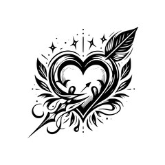 abstract floral heart