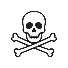 design skull crossbones black outline