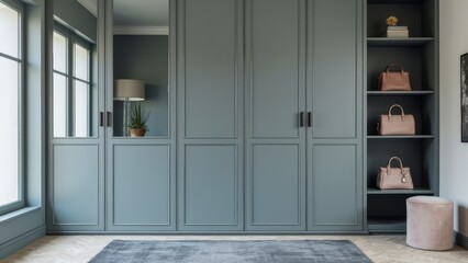 Fototapeta premium Modern minimalist wardrobe illustration