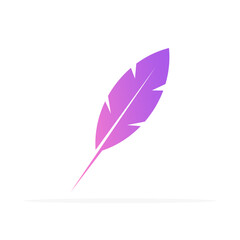 bird feather icon, colored flat vector. modern and minimalist design. © Firly