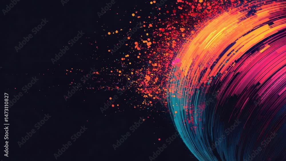 Poster abstract colorful swirl with light patterns and dynamic flow effects