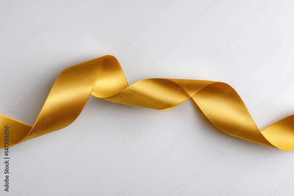 Aufkleber minimal golden ribbon elegantly placed on a pale background creates a perfect center for a personali