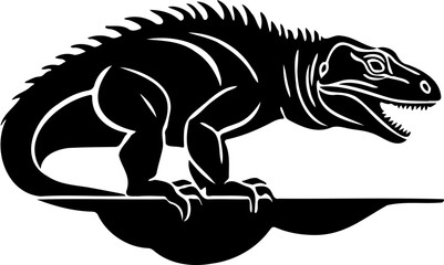 iguana silhouette vector illustration white background