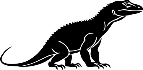 iguana silhouette vector illustration white background