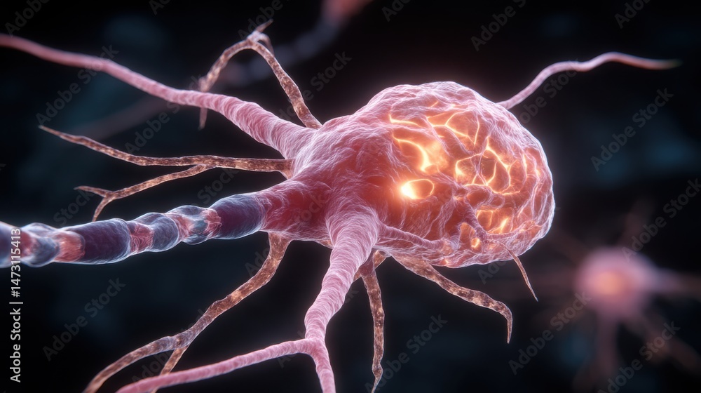 Poster conceptual illustration of neural targeting system icon representing intelligent segmentation in dat
