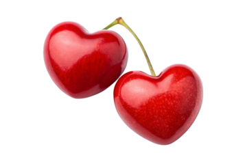 heart shaped cherry isolated on white