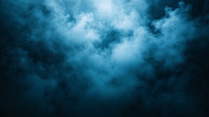 Deep blue smoky clouds fill the sky.  A dramatic, ethereal scene
