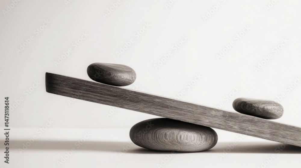 Poster conceptual image of a balance and stress meter icon representing action and position in a profession