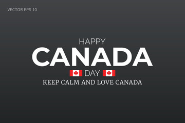 Split Text Canada Day Design with Flags and Patriotic Quote