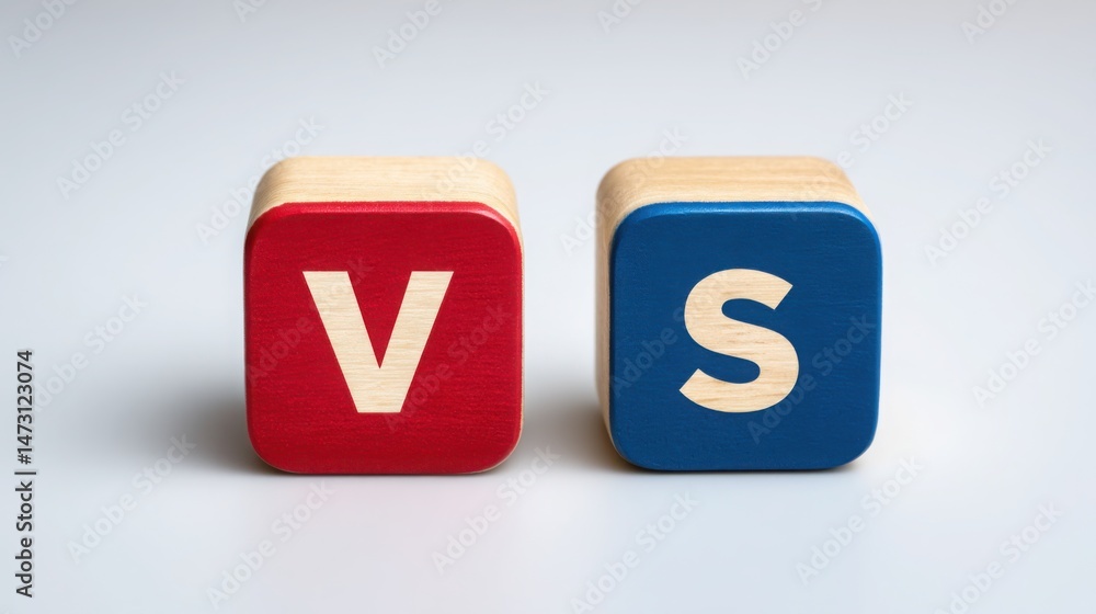 Poster product comparison message builder icon concept focused on emphasizing key differences to aid consum
