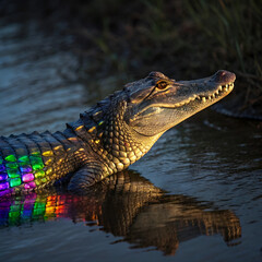 Fototapeta premium alligator in the everglades