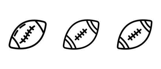 american-football outline or line icon design bundle.
