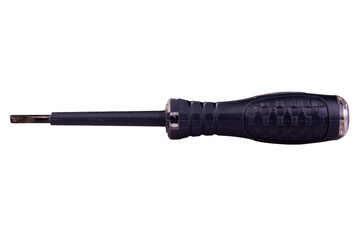 Electrical tester screwdrivers on white background