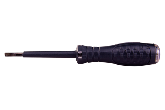 Electrical tester screwdrivers on white background