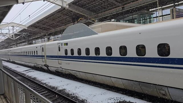 Bullet train moving in japan.