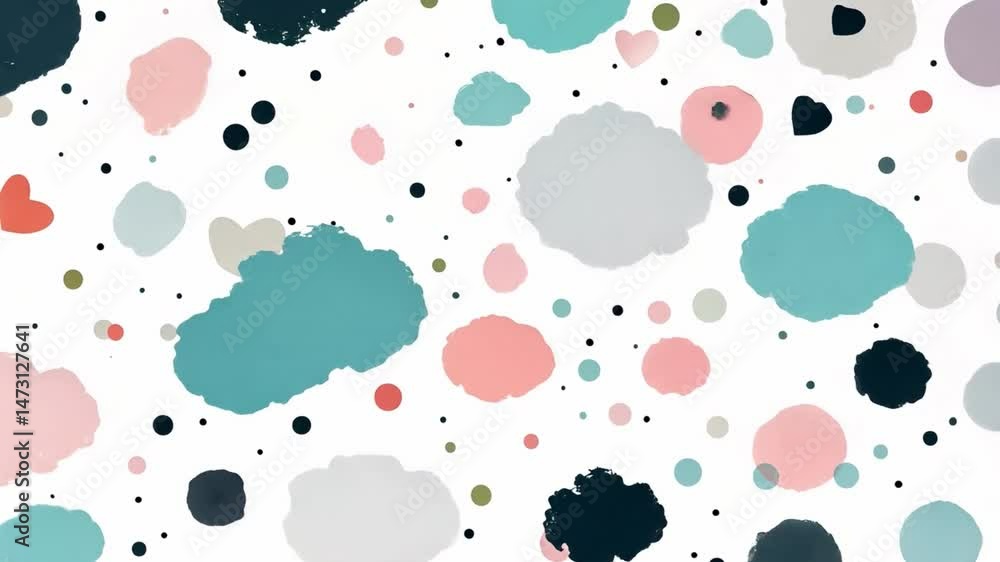 Poster vibrant and playful abstract pattern colorful blobs and dots create cheerful artistic background des