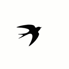 Swallow Bird vector Silhouette, Silhouette of the flying Swallow bird 