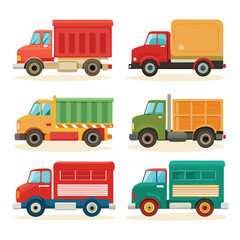 Six classic metro transport isolated on white background